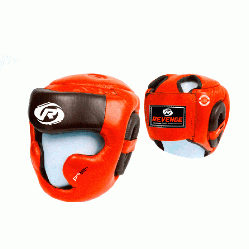 Боксерський шолом Revenge XL натуральна шкіра, червоний, код: К00018696