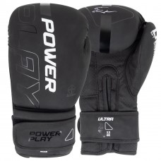 Боксерські рукавиці PowerPlay Ultra Mat 10 унцій, чорний-білий, код: PP_3024_10oz_Bl/White