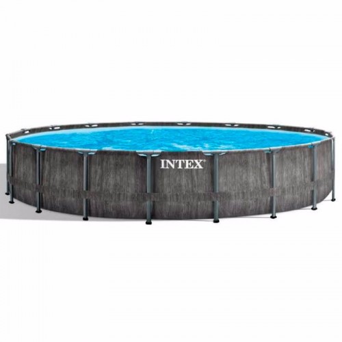 Круглий каркасний басейн Intex GreyWood Prism Frame Pool, 5490x1220 мм, код: 26744-IB