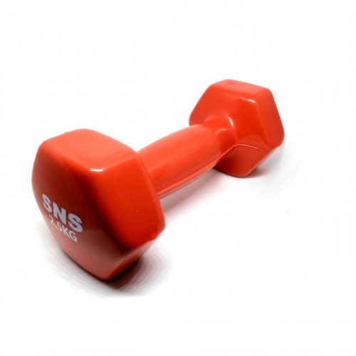Гантель вінілова SNS 1х2,5 кг, червоний, код: 12342-SNS