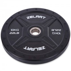 Бамперні диски для кроссфіта Zelart Bumper Plates 10 кг, чорний, код: TA-2258-10-S52 Бамперні диски для кроссфіта Zelart Bumper Plates 10 кг, чорний, код: TA-2258-10-S52