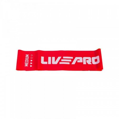 Еспандер стрічка LivePro Fitness Band Medium 2000х150х0,5 мм (6,8кг), червоний, код: 6951376153675