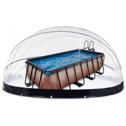 Басейн із наземним куполом Exit "Дерево" + піщаний фільтр, 400x200x100см, код: 30.17.42.10 Н