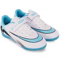 Сороконіжки футбольні дитячі PlayGame розмір 36, білий-блакитний, код: 1230-32-38-1_36 Сороконіжки футбольні дитячі PlayGame розмір 36, білий-блакитний, код: 1230-32-38-1_36