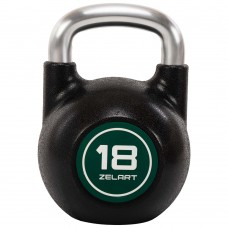 Гиря змагальна цільна чавунна з CPU покриттям та хромованою ручкою Zelart 18кг, чорний, код: TA-4756-18