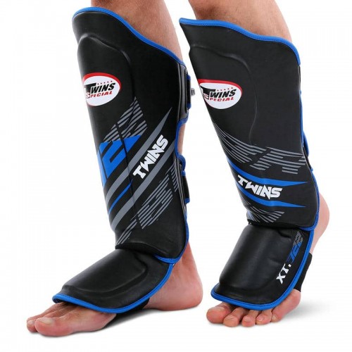 Захист гомілки та стопи для єдиноборств Twins M, чорний-синій, код: BO-5086_MBL