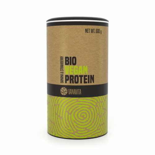 Протеїн Bio Vegan VanaVita 600 г, банан-полуниця, код: 8588007275376