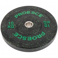 Бамперні диски із структурної гуми Record Bumper Plates 51мм, 10кг, чорний-зелений, код: TA-4782-10