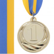 Медаль спортивна зі стрічкою SP-Sport Fame золото, код: C-3173_G-S52