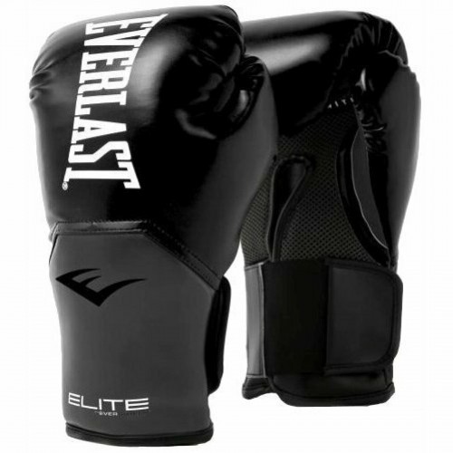 Боксерські рукавиці Everlast Elite Training Gloves 16  унцій, чорний-сірий, код: 009283609092