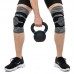 Наколінник бандаж еластичний з фіксуючим ременем Ezous Knee Brace L, сірий-чорний, код: A-07_L