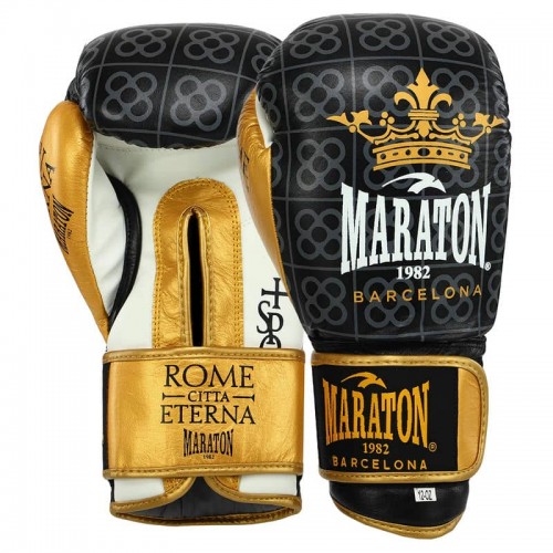 Боксерські рукавиці Maraton 1982 Barcelona 12 унцій, чорний-золотий, код: P00000873_12BK Боксерські рукавиці Maraton 1982 Barcelona 12 унцій, чорний-золотий, код: P00000873_12BK
