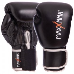 Рукавички боксерські Maxxmma на липучці 12 унцій, чорний, код: GB01S_12BK