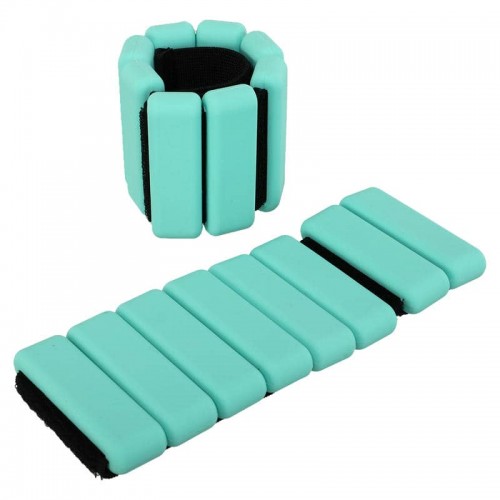 Обтяжувачі-браслети для рук ніг з силіконовим покриттям FitGo 2x0,5кг, м"ятний, код: FI-0709_M