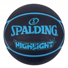 М"яч баскетбольний Spalding Highlight №7, чорний-синій, код: 689344405391