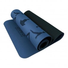 Килимок для йоги SNS Асана KOT6-3-В+BL з розміткою 1830х610х6 мм, синій, код: 12865-SNS