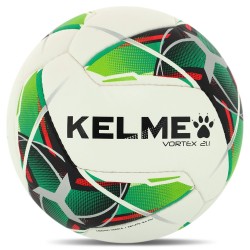 М"яч футбольний Kelme Vortex 21.1 №4 PU, білий-зелений, код: 8101QU5003-9127-4-S52