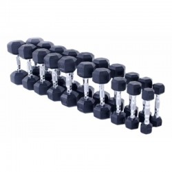 Гантельний ряд Tunturi Rubber Dumbbells Set 1-10 кг (10 пар) 110 кг, код: 14TUSCL180
