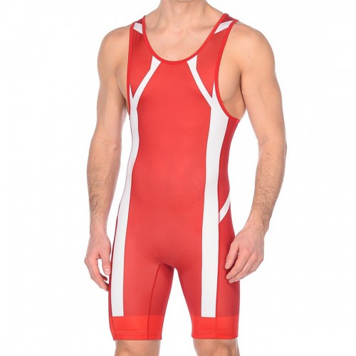 Тріко борцівське Asics Wrestling Singlet L, червоний-білий, код:  8719021638933-SR