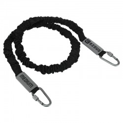 Еспандер з карабіном у захисному рукаві Ezous Resistance Tube With Cover навантаження середнє, чорний, код: K-05-M Еспандер з карабіном у захисному рукаві Ezous Resistance Tube With Cover навантаження середнє, чорний, код: K-05-M