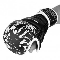 Рукавички для єдиноборств PowerPlay M, чорний-білий, код: PP_3092krt_M_bl/white