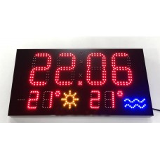 Для басейну годинник-календар термометр повітря і води LedPlay 600х300х50 мм, код: 07547-ST