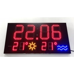 Для басейну годинник-календар термометр повітря і води LedPlay 600х300х50 мм, код: 07547-ST