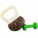 Гиря м"яка Bloom Soft Kettlebell 4кг, білий-коричневий, код: LB7012-4_W