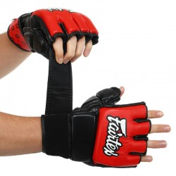 Рукавички для змішаних єдиноборств MMA Fairtex L, червоний, код: BO-0582_LR