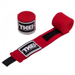 Бинти боксерські бавовн з еластаном Top King Hand Wraps 4м, червоний, код: TKHWR-01_R