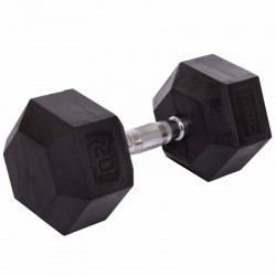 Гантель цільна шестигранна гексагональна Zelart 1х20 кг, код: TA-5159-20 Гантель цільна шестигранна гексагональна Zelart 1х20 кг, код: TA-5159-20