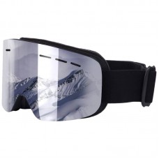 Окуляри гірськолижні Sposune чорні, дзеркальні срібні лінзи, код: HX028_BKGR