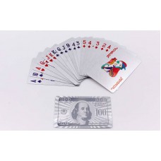 Гральні карти срібні Silver 100 Dollar, код: IG-4566-S-S52