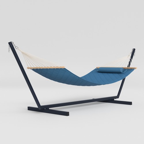 Стійка для гамака 50х50 + Двомісний гамак WCG Soft XXL 200x140 з планками, блакитний, код: W-5050H05-2-IF Стійка для гамака 50х50 + Двомісний гамак WCG Soft XXL 200x140 з планками, блакитний, код: W-5050H05-2-IF