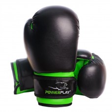 Боксерські рукавиці PowerPlay JR Classic 8 унцій, чорний-зелений, код: PP_3004JR_8oz_Black/Green