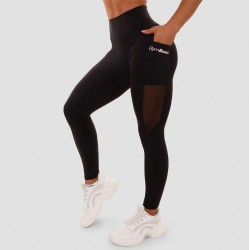 Легінси жіночі GymBeam Clothing Mesh Panel XL, чорний, код: 220015-GB