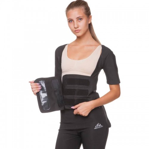 Корсет для схуднення та корекції фігури FitGo Heatoutfit XL (48-50) чорний, код: ST-2145_XL