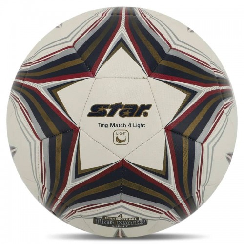 М"яч футбольний Star Ting Match 4 Light Hybrid №4 PU, білий-чорний, код: SB3144L-S52
