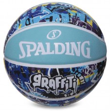 М"яч баскетбольний гумовий Spalding Graffiti №7 блакитний-синій, код: 84373Y-S52