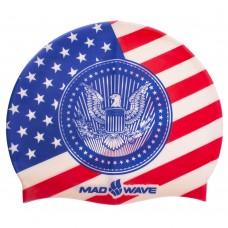 Шапочка для плавання MadWave USA синій-червоний, код: M055303000W-S52