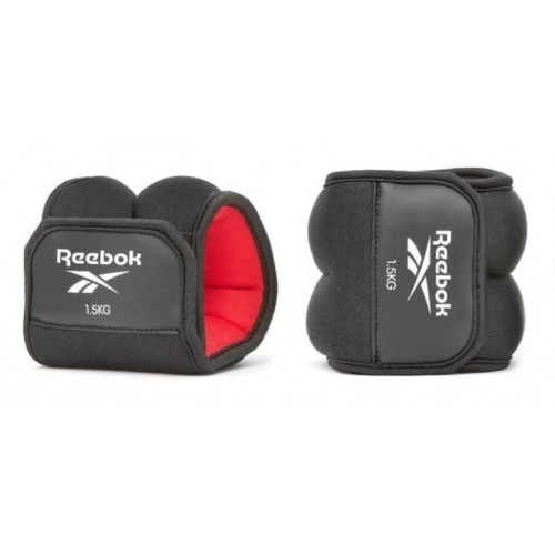 Обважнювачі щиколотки Reebok Ankle Weights 1.5 кг, чорний-червоний, код: 885652020633 Обважнювачі щиколотки Reebok Ankle Weights 1.5 кг, чорний-червоний, код: 885652020633