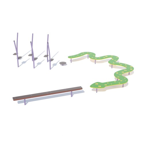 Дитячий ігровий канатний комплекс Miros 5250х5050х1200 мм, код: LK232