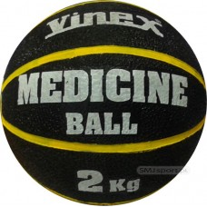 Медичний м"яч Vinex Rehabilitation (VMB-L002 - 8475) 2 кг, чорний-жовтий, код: M-1357294-IN