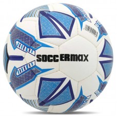 М"яч футбольний Soccermax Hybrid №5 PU, білий-синій, код: FB-4166_WBL