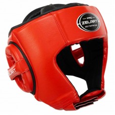 Шолом боксерський відкритий шкіряний Zelart L, червоний, код: BO-3904_LR