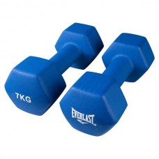 Гантелі для фітнесу з вініловим покриттям Everlast 2х7 кг, синій, код: 80024/7-WS Гантелі для фітнесу з вініловим покриттям Everlast 2х7 кг, синій, код: 80024/7-WS