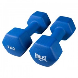 Гантелі для фітнесу з вініловим покриттям Everlast 2х7 кг, синій, код: 80024/7-WS Гантелі для фітнесу з вініловим покриттям Everlast 2х7 кг, синій, код: 80024/7-WS