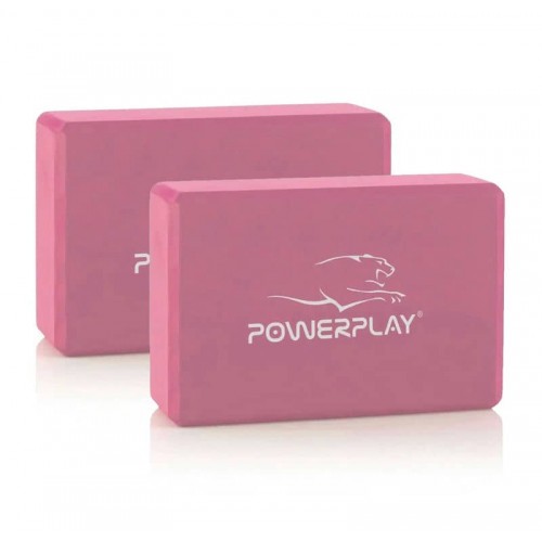 Блок для йоги PowerPlay Yoga Brick EVA рожеві, 2шт, код: PP_4006_Pink_2in