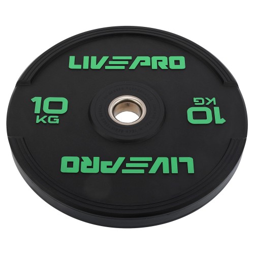 Бамперний диск гумовий LiveUp ø50.5мм, 10кг, чорний, код: LP8331-10 Бамперний диск гумовий LiveUp ø50.5мм, 10кг, чорний, код: LP8331-10