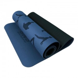 Килимок для йоги SNS Асана KOT6-3-В+BL з розміткою 1830х610х6 мм, синій, код: 12865-SNS